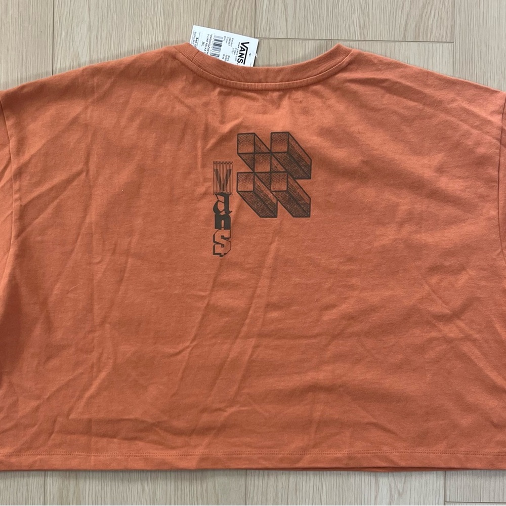 NWT Dark Orange Vans Oversized Crop Top - Picture 3 of 4